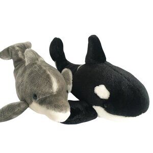 SeaWorld Orlando Parks Dolphin & Killer Whale Orca Stuffed Animal Plush Toys